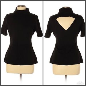 Black Turtleneck with Back Cutout Size L